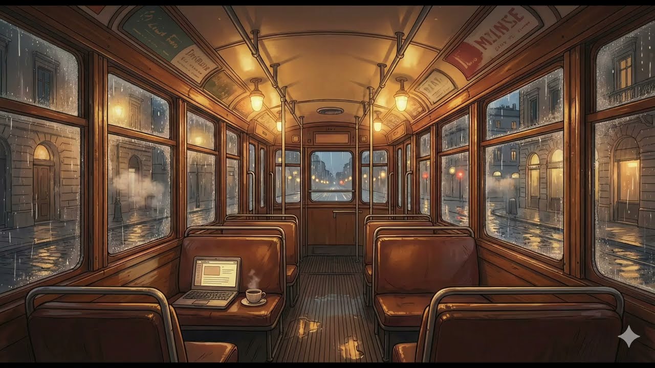 Tram in the Rain — 2H Calm Focus (Lo-Fi / Ambient, No Vocals)