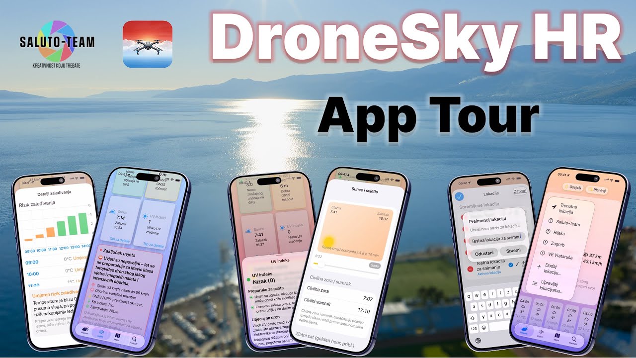DroneSky HR – Detaljni App Tour s objašnjenjima za pilote dronova u Hrvatskoj | Saluto‑Team | 4K