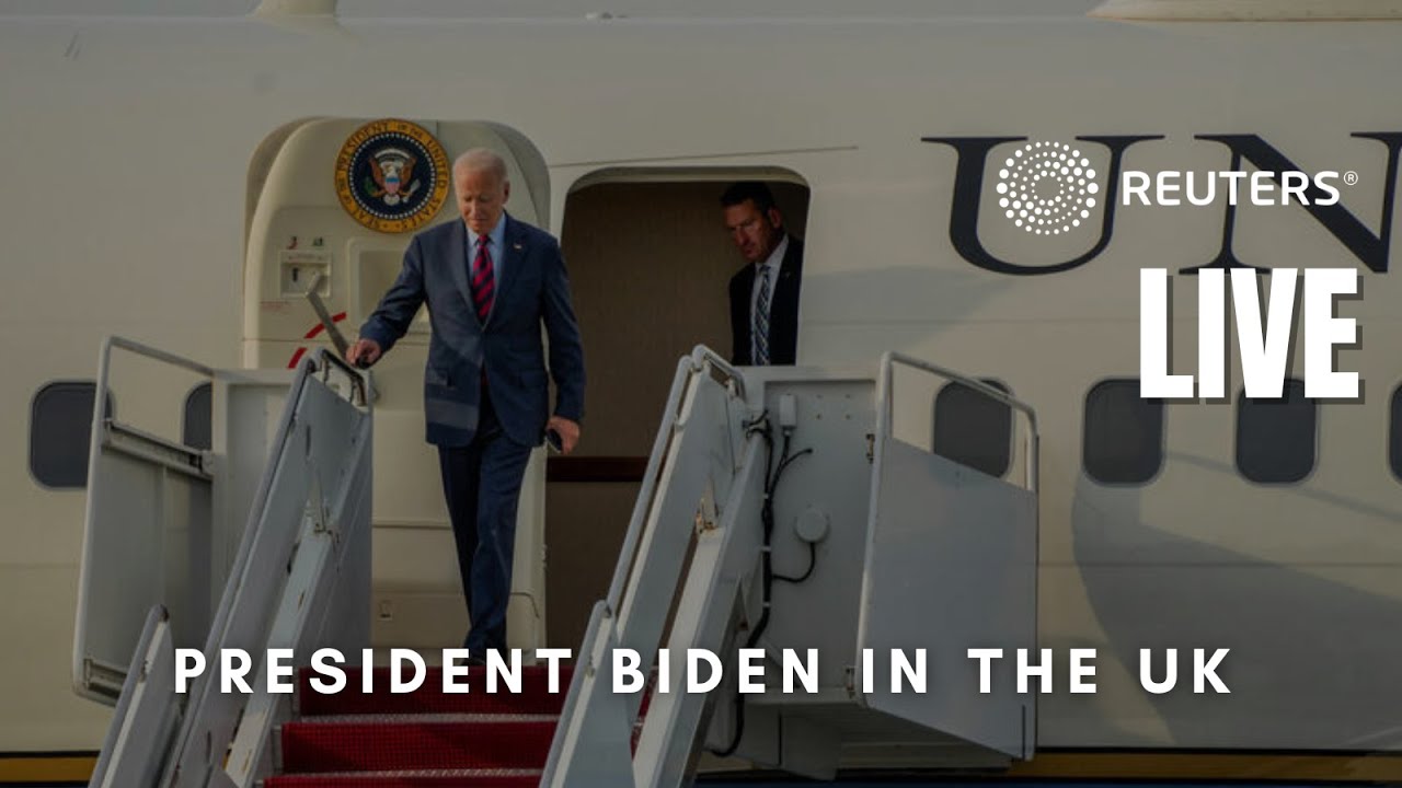 LIVE: President Biden lands at Stansted Airport