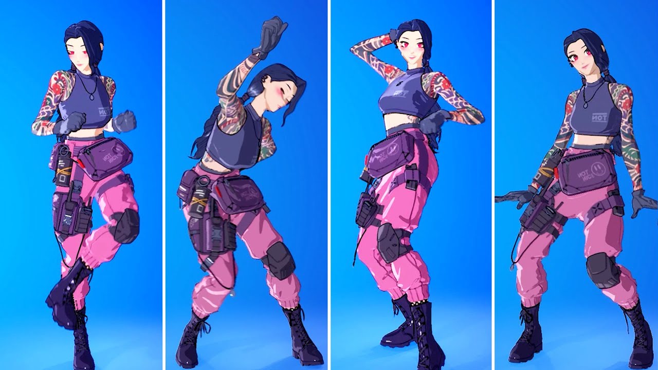 MEGUMI Anime Skin with Best Fortnite Dances & Emotes! (Leave the Door Open, Chicken Wing)