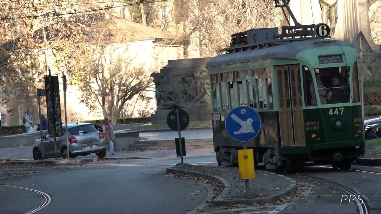 Motrice tranviaria Stanga III serie 447 sulla linea storica a Torino - 3/12/2023