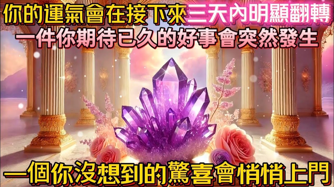 你的運氣會在接下來三天內明顯翻轉｜一件你期待已久的好事會突然發生｜一個你沒想到的驚喜會悄悄上門｜吸引力法則調頻能量音樂