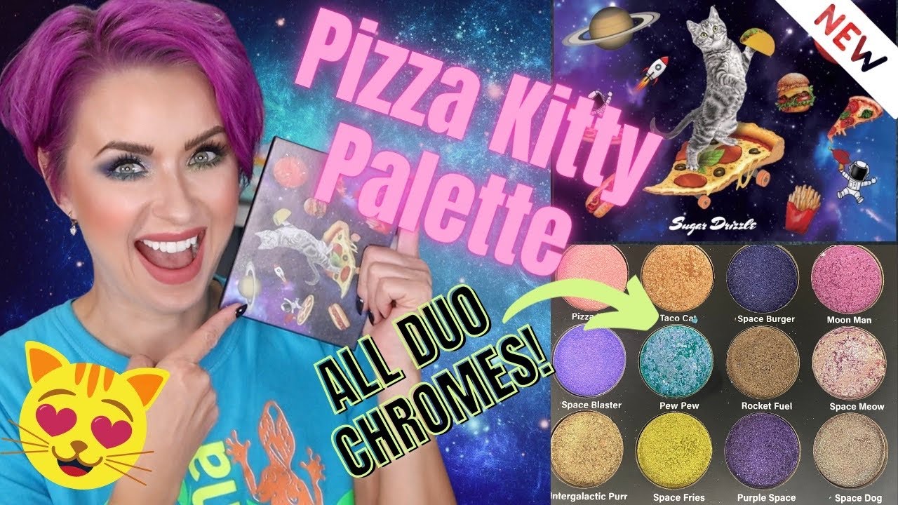 SUGAR DRIZZLE PIZZA KITTY DUO CHROME PALETTE | The CUTEST Palette EVER?!
