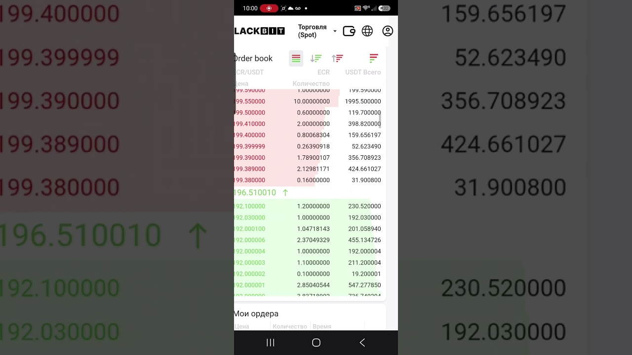 Биржа Blackbit. Создаём ордер на продажу экаренси.