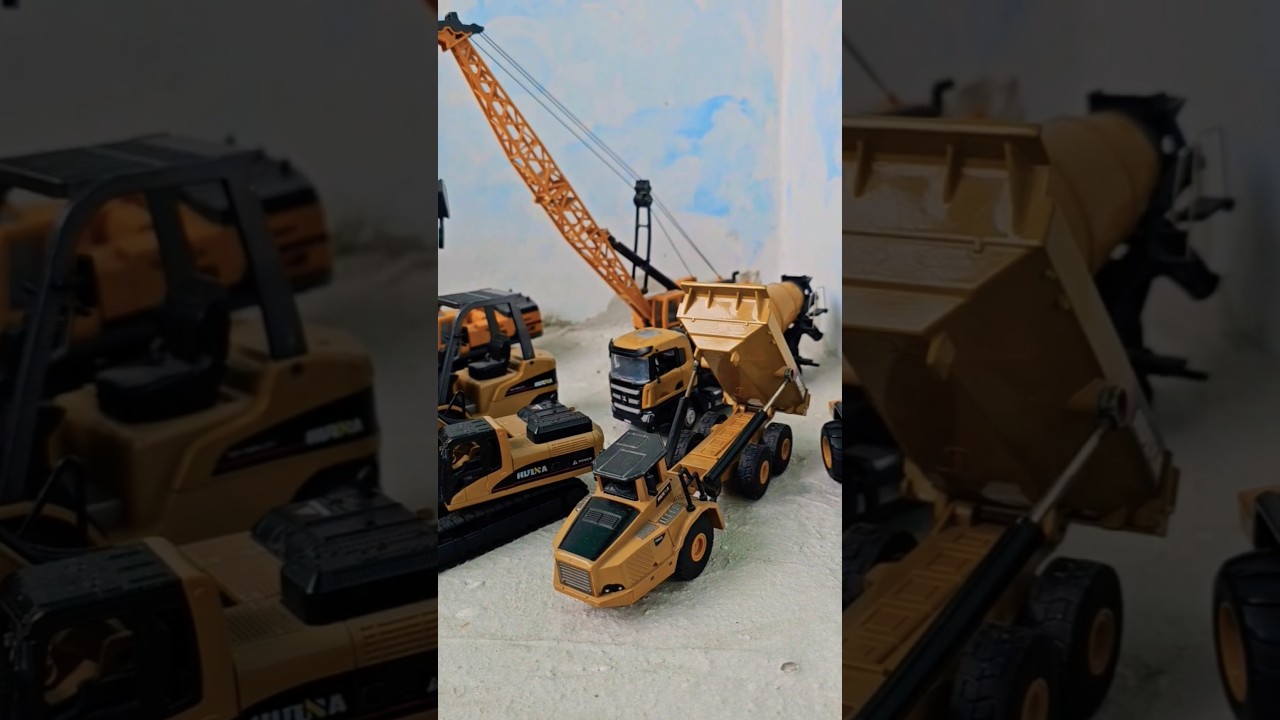Koleksi miniatur alat berat die cast excavator truck  