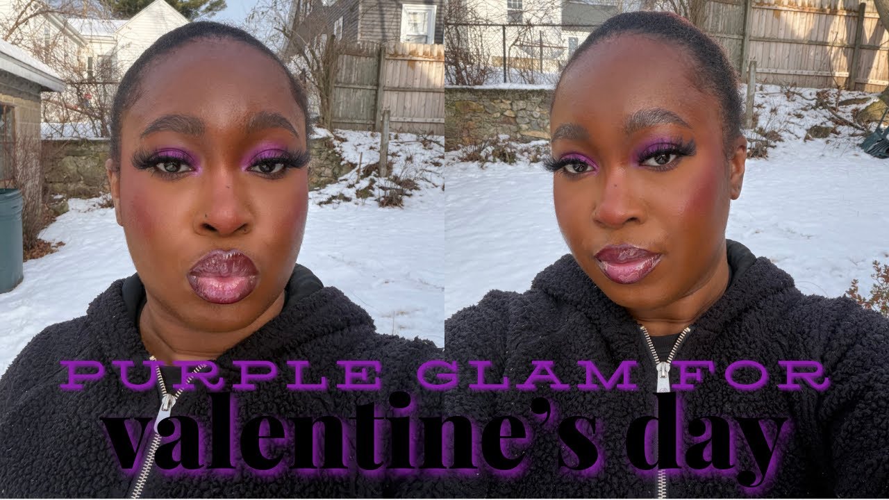 PURPLE VALENTINE'S LOOK| shimmery purple eyeshadow look for valentines day