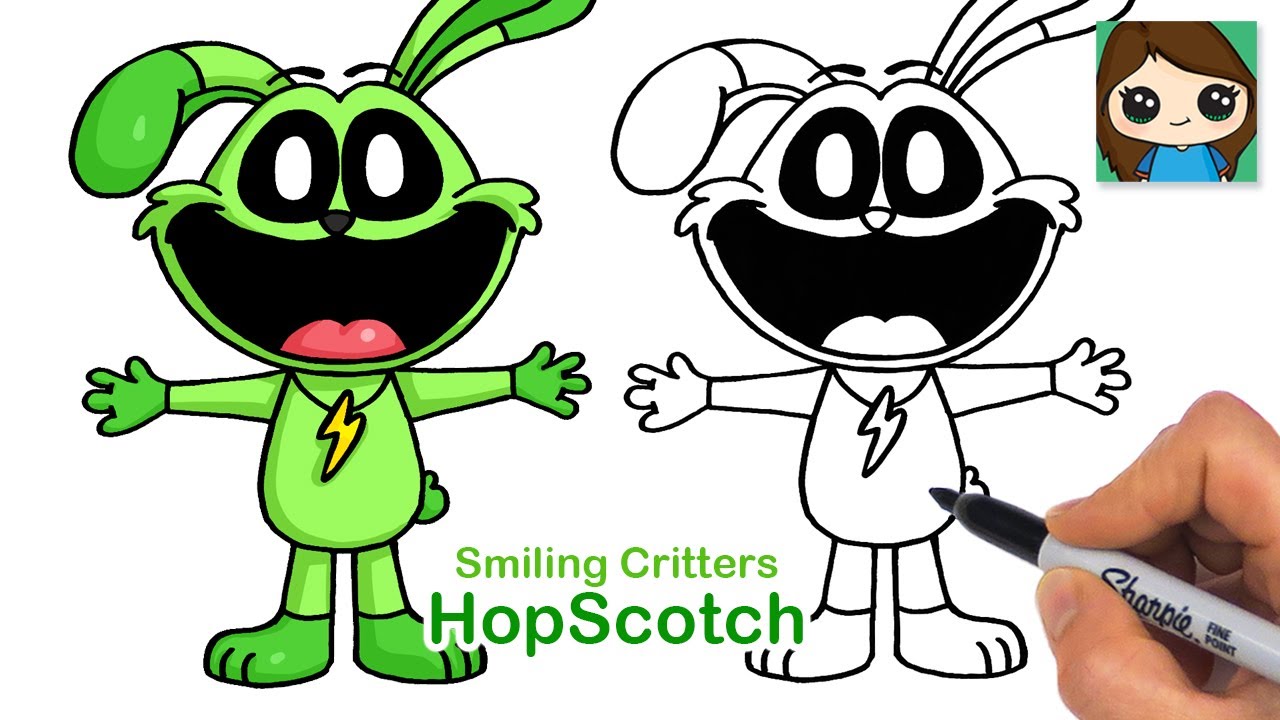 How to Draw Hoppy Hopscotch | Smiling Critters Rabbit