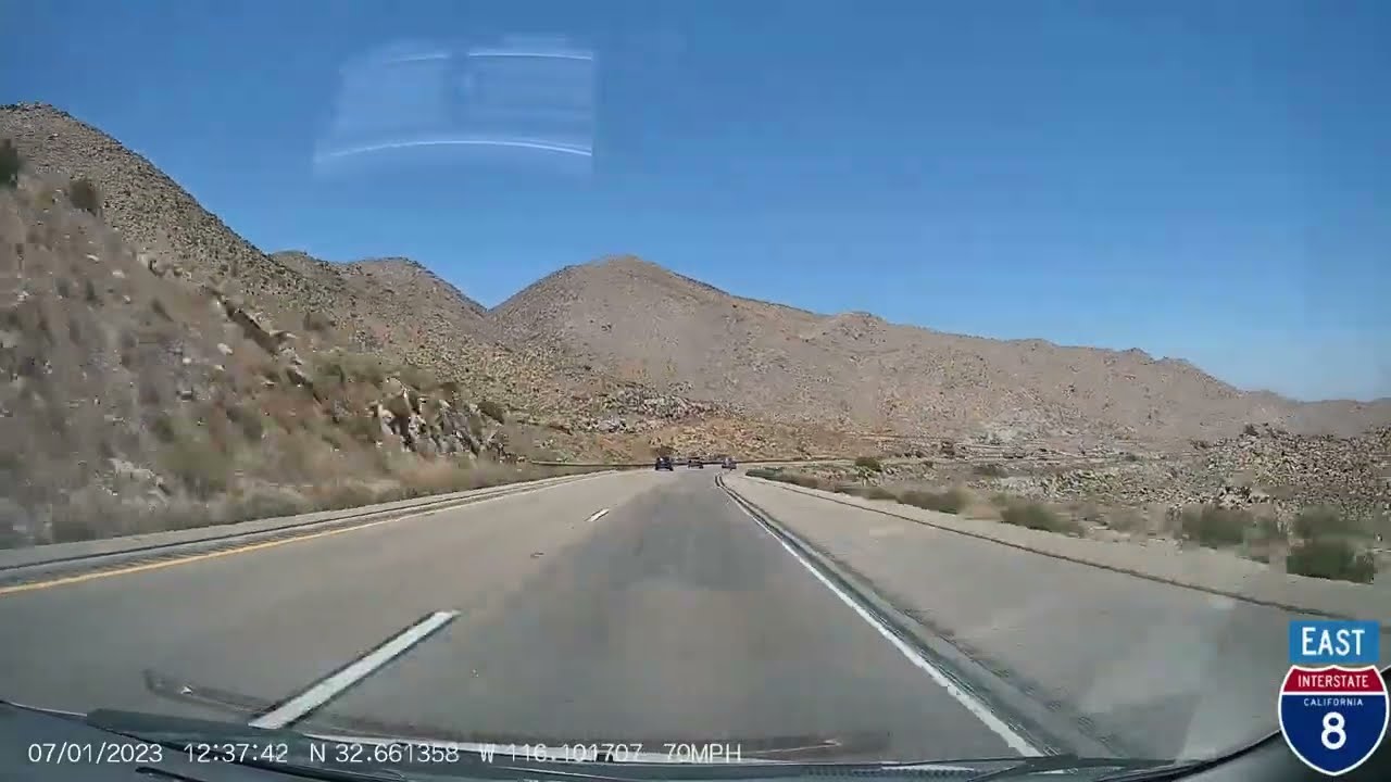 San Diego, CA to Yuma, AZ | Timelapse Drive | Interstate 8 East