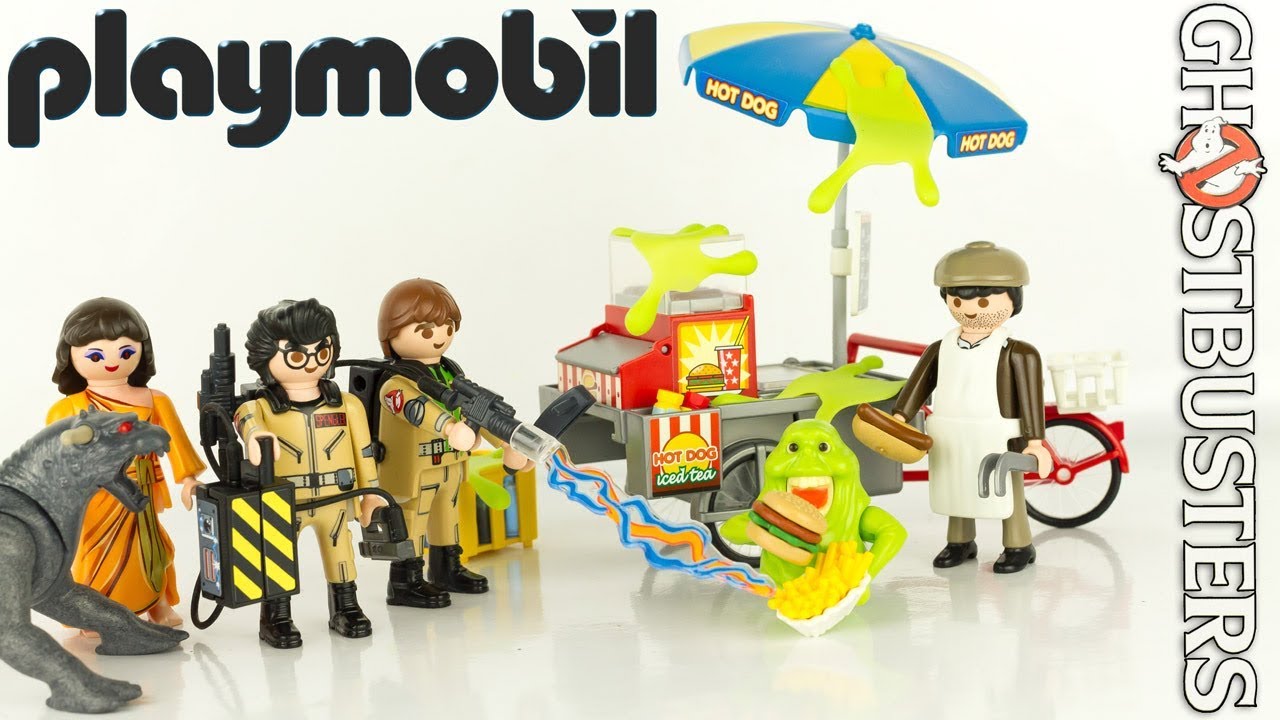 Histoire de Playmobil Ghostbusters Venkman et Spengler au Stand de Hot Dog Bouffe Tout Jouet Toy
