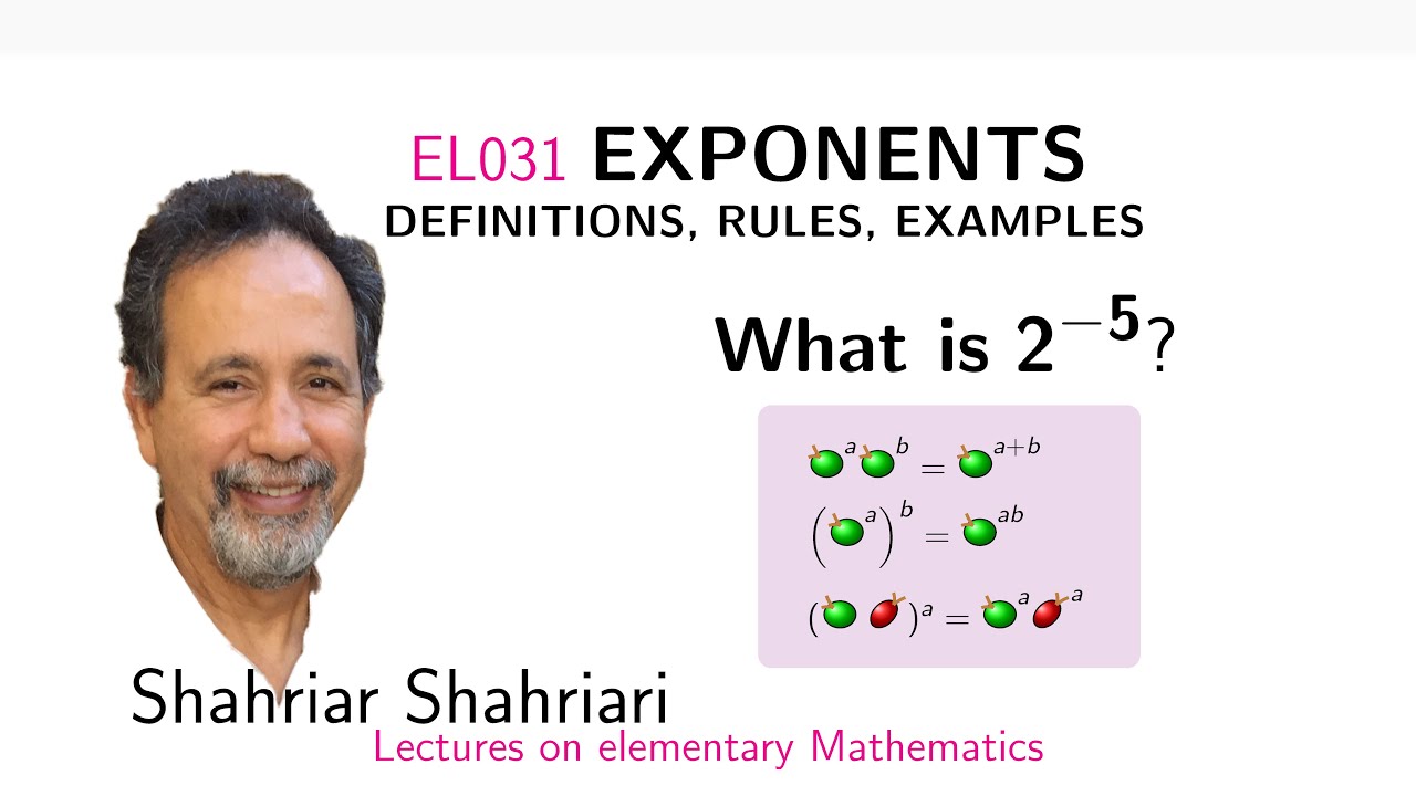 EL031 Algebra Basics: Exponents, Definitions, Rules, and Examples