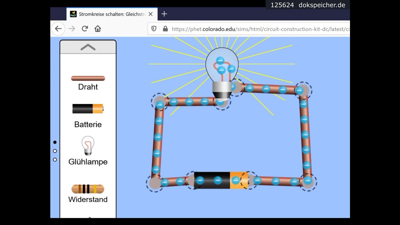 Tutorial: Benutzung der Phet-Simulation zum Stromkreis - kurze Einf&uuml;hrung