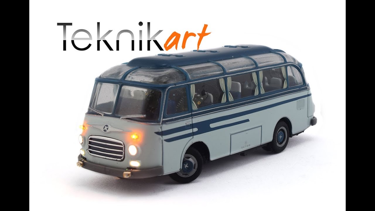 DC-Car H0: Autob&uacute;s Setra S 6 (Brekina) motorizado, digitalizado e iluminado