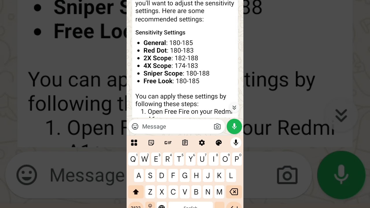 freefire sensitivity headshot setting Redmi A1