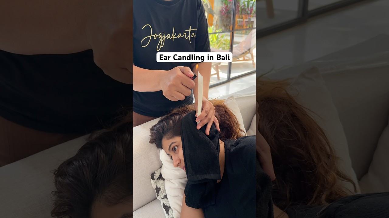 We tried Ear Wax Candles in Bali 😳 #shorts #coupleshorts