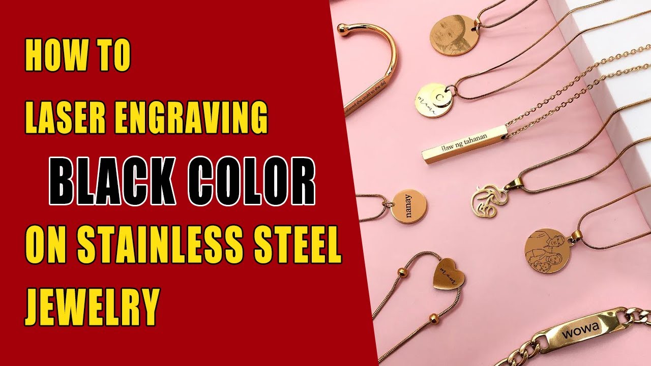 Laser marking machine for black color personalized name engraving on stainless steel jewelry