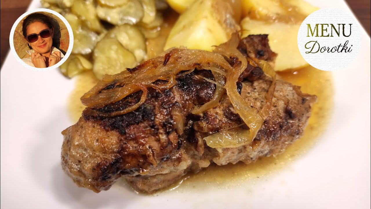 Pyszne zrazy wieprzowe z pieczarkami i cebulą. Soczyste roladki z karkówki z piekarnika MENU Dorotki