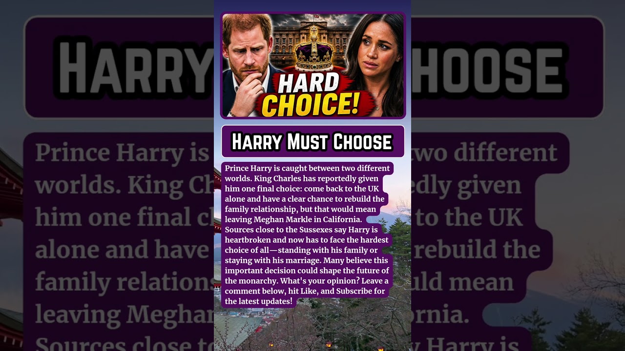 ROYAL BOMBSHELL: Prince Harry Forced to Choose Between the Crown and Meghan Markle