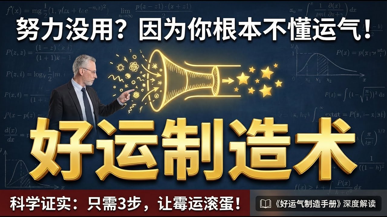 如何科學地「逆天改命」？掌握這3個心理學心法，讓好運主動來找你！(非玄學) 《好運氣製造手冊》深度解讀