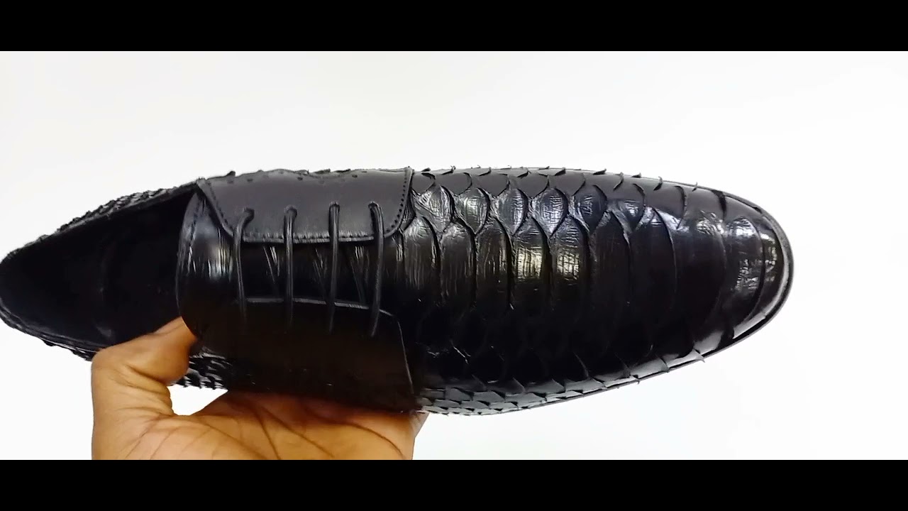 Black Conrad Snake Leather Derby Shoe
