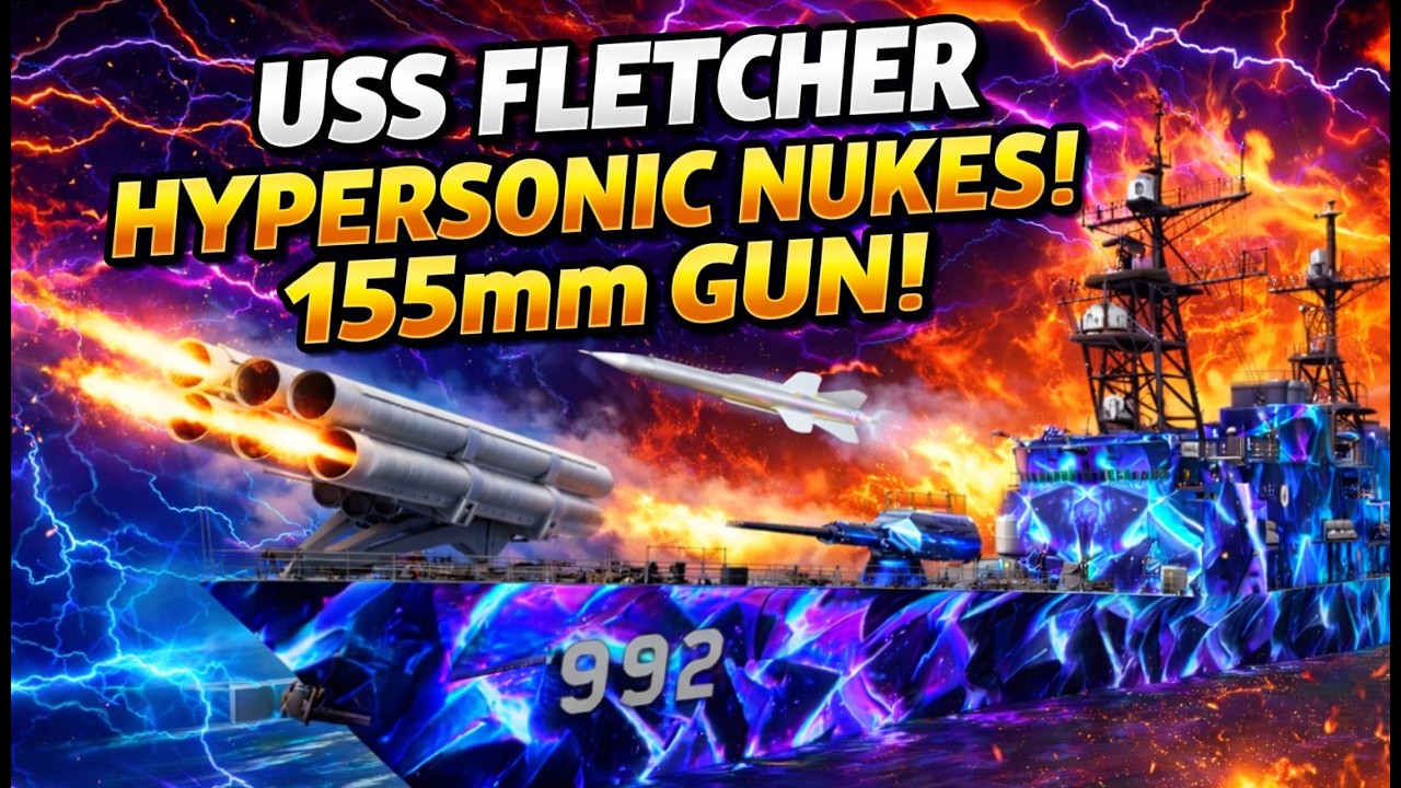USS Fletcher😤🤯 with archer cannon and ASN4G missile #modernwarships #gaming #battleship
