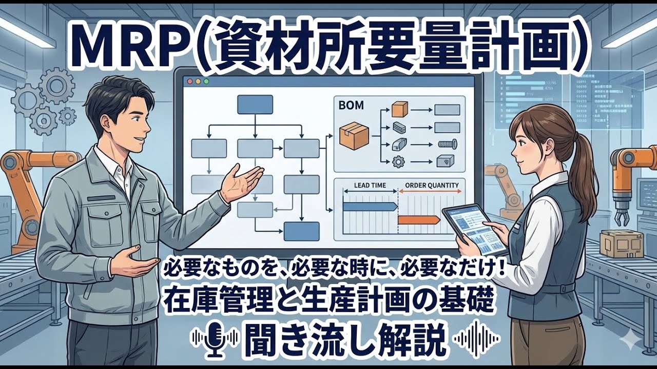 【重要論点・聞き流し】MRP（資材所要量計画）『MRPで欠品を防ぐ論理的な発注量の算出プロセス 』（事例３）