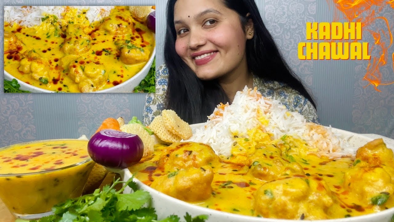 COOKING & EATING KADHI CHAWAL | EATING KADHI CHAWAL | ASMR INDIAN FOOD MUKBANG