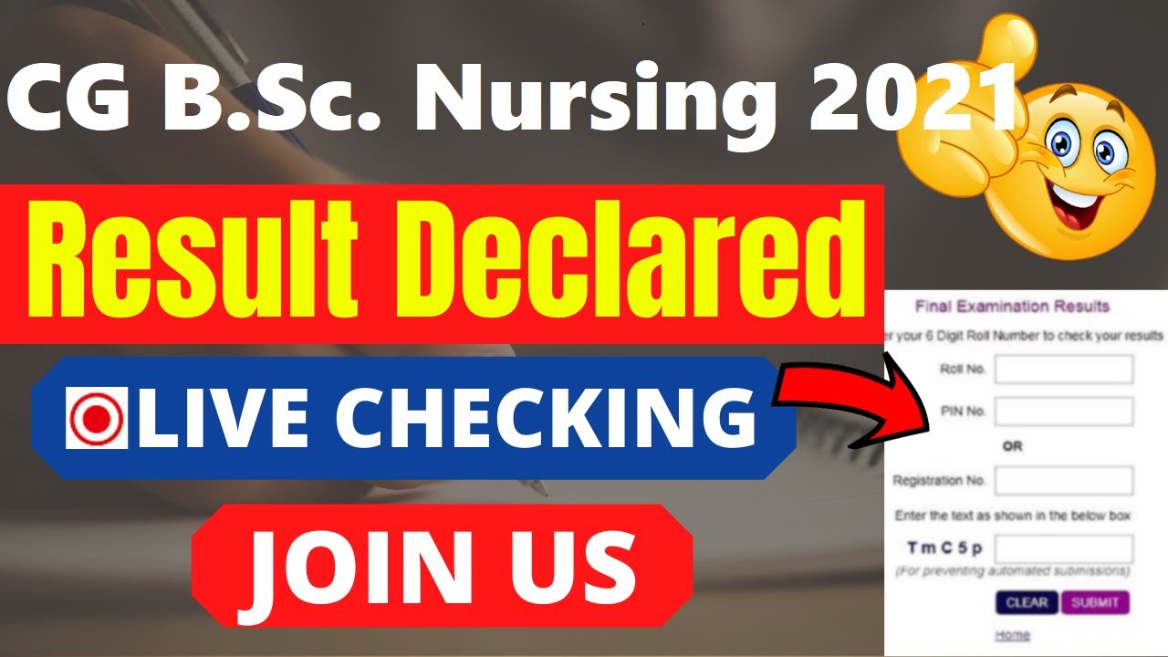 CG B.Sc. Nursing 2021 Result (Declared) - Check Your CG B.Sc. Nursing 2021 Result Here
