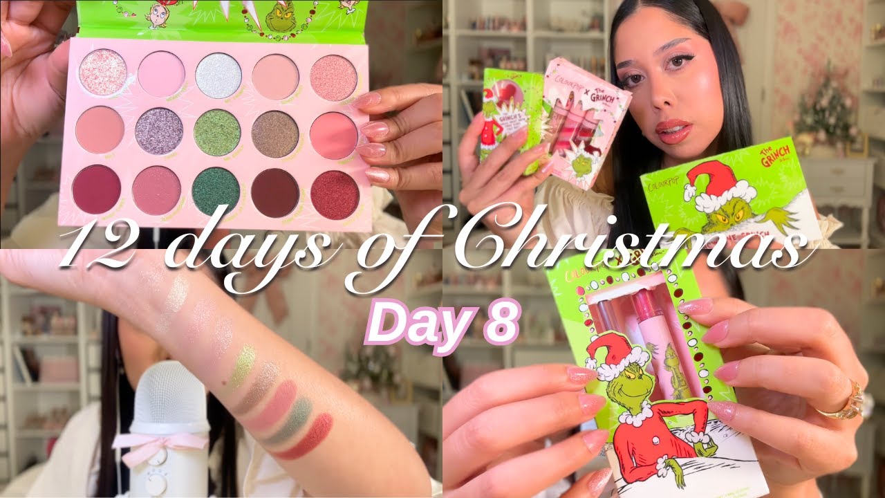 ASMR 12 Days of Christmas, Day 8| ♥ Playing with new Grinch makeup, so 2016 coded
