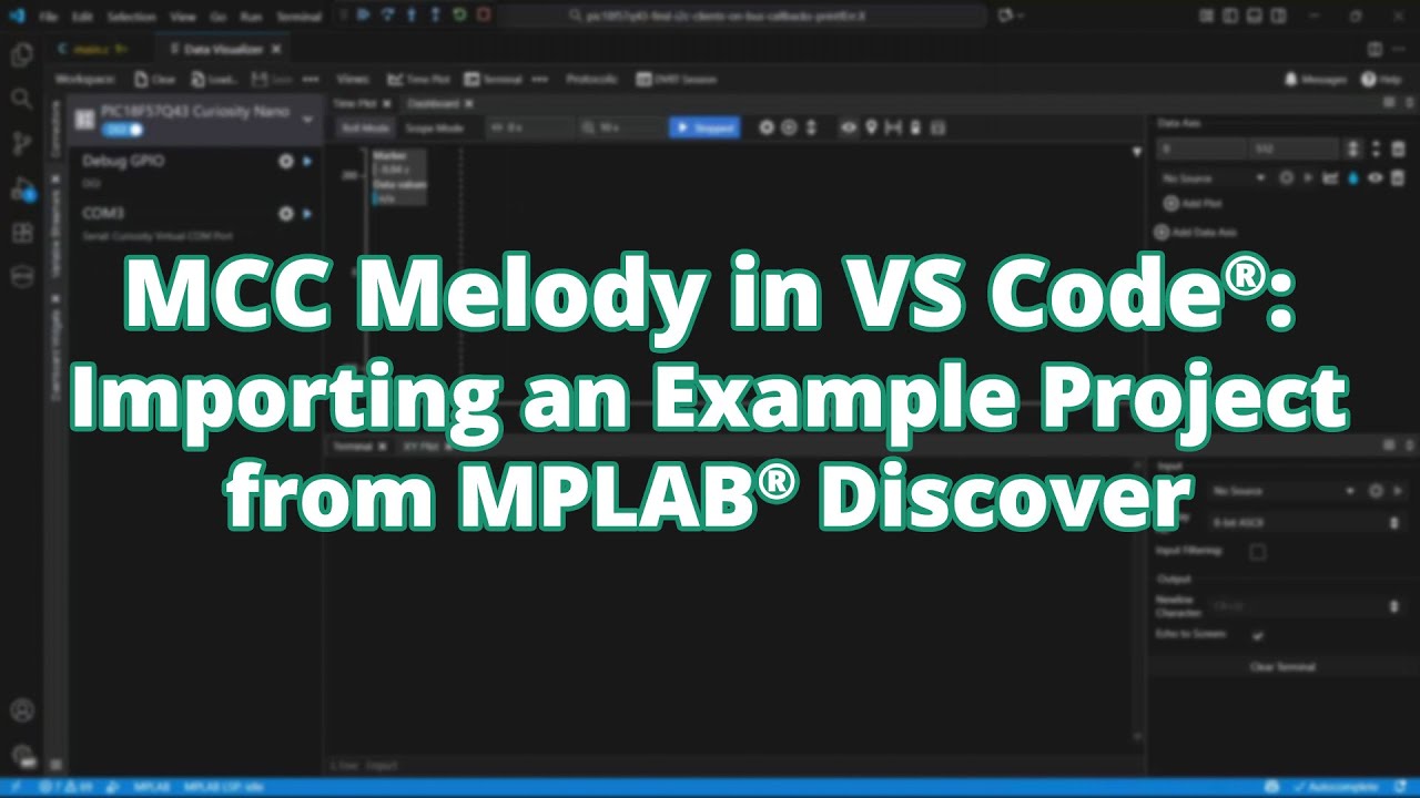 MCC Melody в VS Code®: импорт примера проекта из MPLAB® Discover