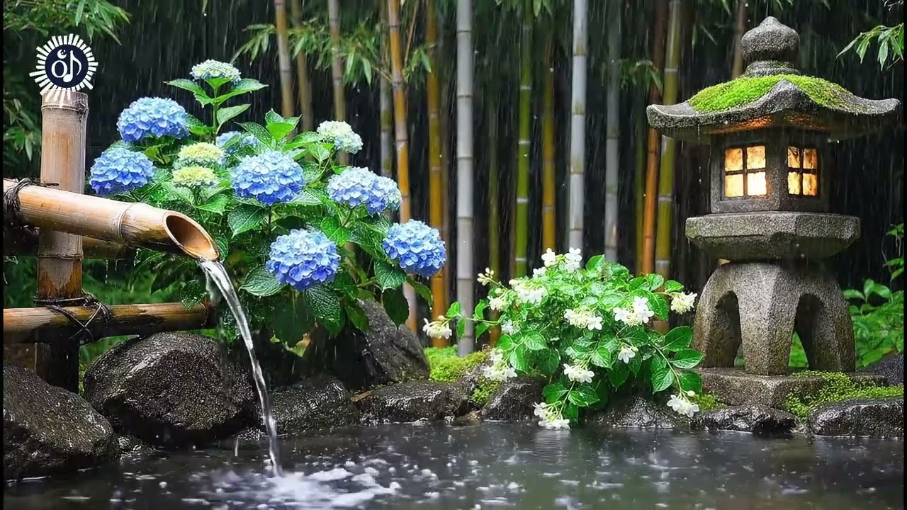 Deep Sleep Music with Bamboo Water Flow | Calm Night for Restful Sleep