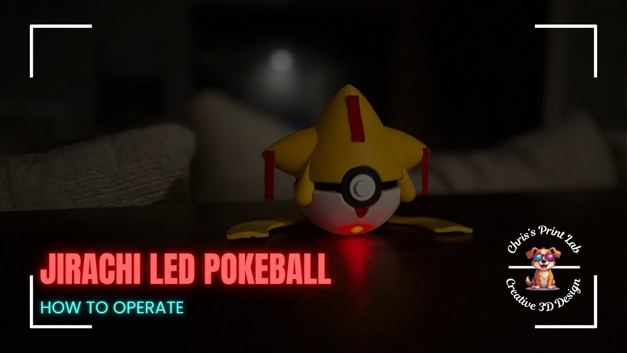 Mythical Jirachi Pokéball Build – 3D Print with Glowing LED Eye!