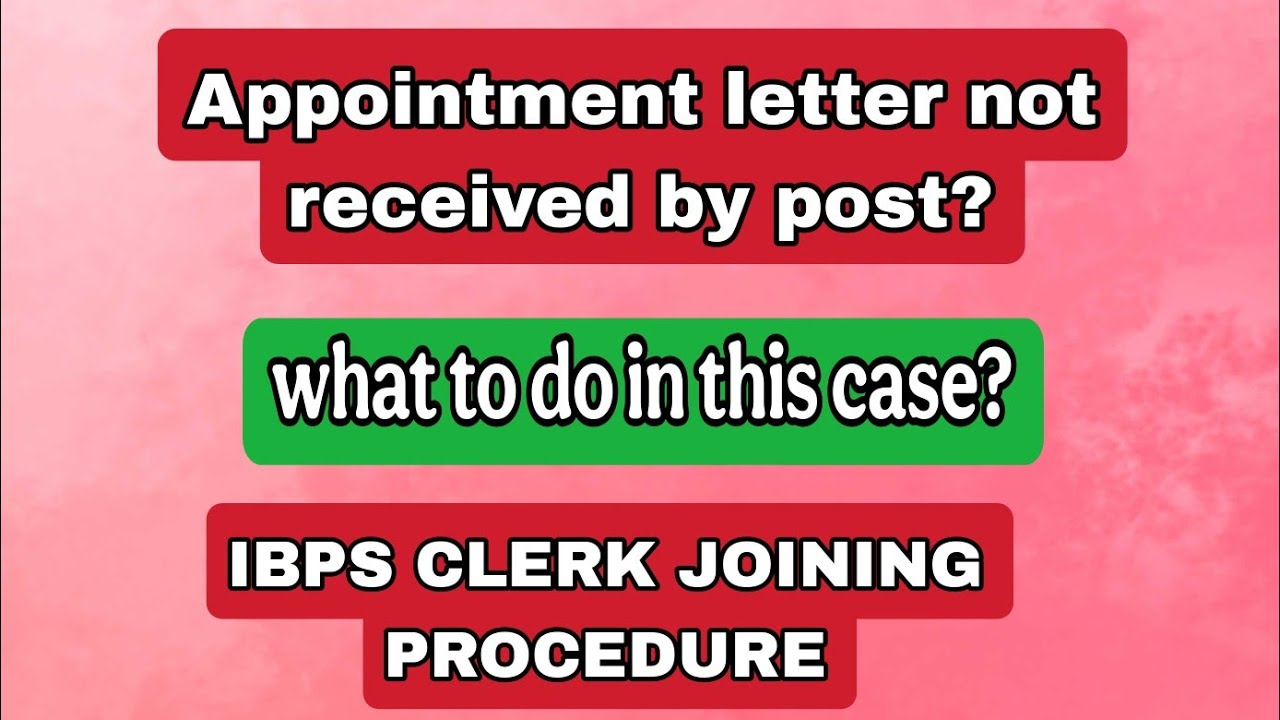 What if you don't receive appointment letter by post? #ibpsclerk joining procedure for pnb