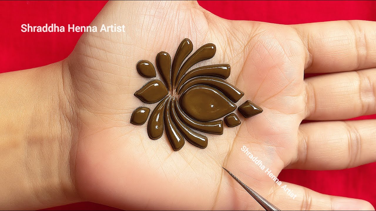 Very Easy Advance Lotus flower Mehndi Design Trending Latest Viral Henna Design Unique Mehndi Design