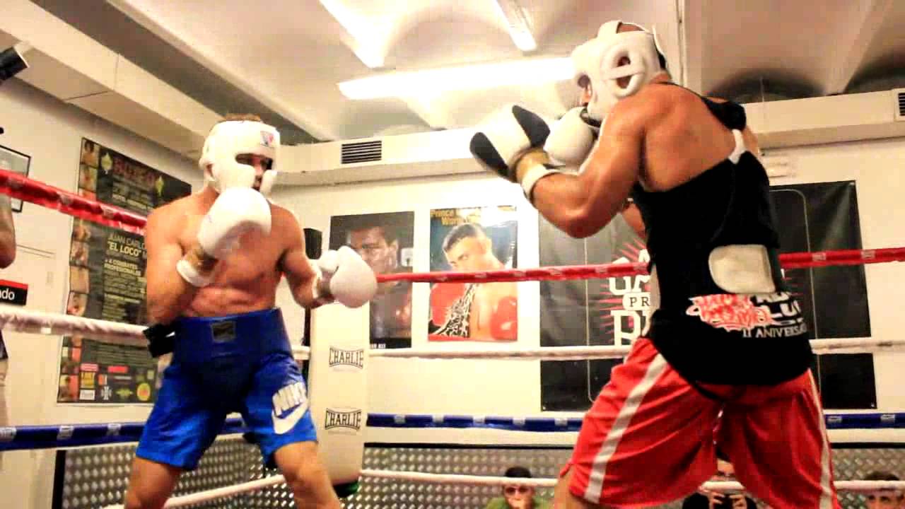 SPARRING ISSAC REAL EL CHACA VS LLOYD ELLET sesion entrenamiento defensa titulo europeo
