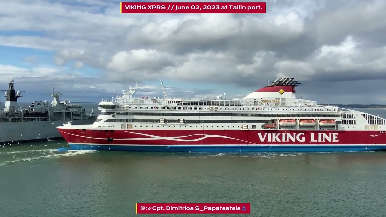The 'VIKING XPRS' on departures maneuver in Tallin Sadam port