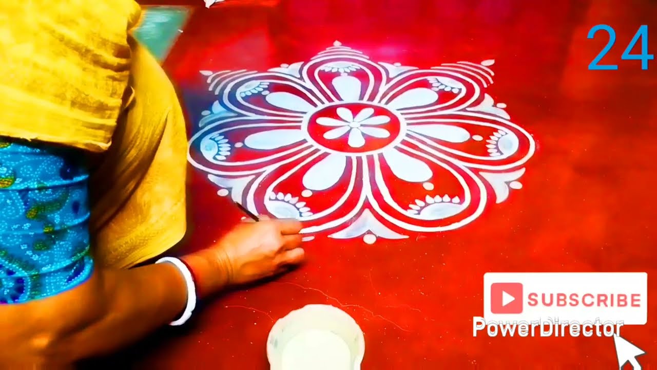 Kali Puja and Dewali special alpona design/কালী পুজোয় এঁকে নাও এই সুন্দর আলপনাটি #alpona#art#viral