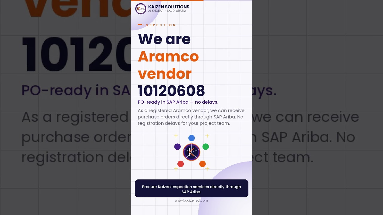 Third Party Inspection for Saudi Aramco Projects &mdash; Vendor 10120608 | Kaizen Solutions
