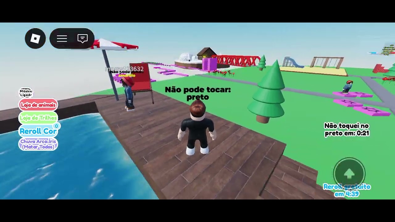 Não toque na cor no mundo do Roblox 