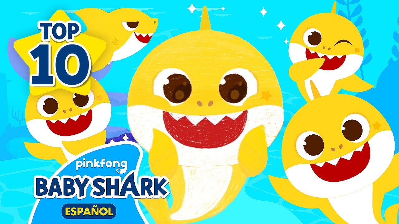 10 Mejores Canciones de Tiburón Bebé | Canciones Infantiles | Baby Shark en español