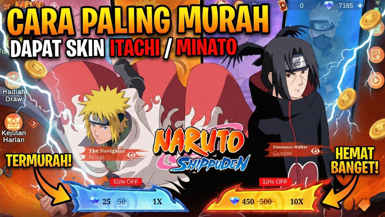 HARGA 1 SKIN ITACHI / MINATO DI EVENT NARUTO BATCH 2 - MODAL 196RB BISA DAPAT 2 SKIN (KALAU HOKI)