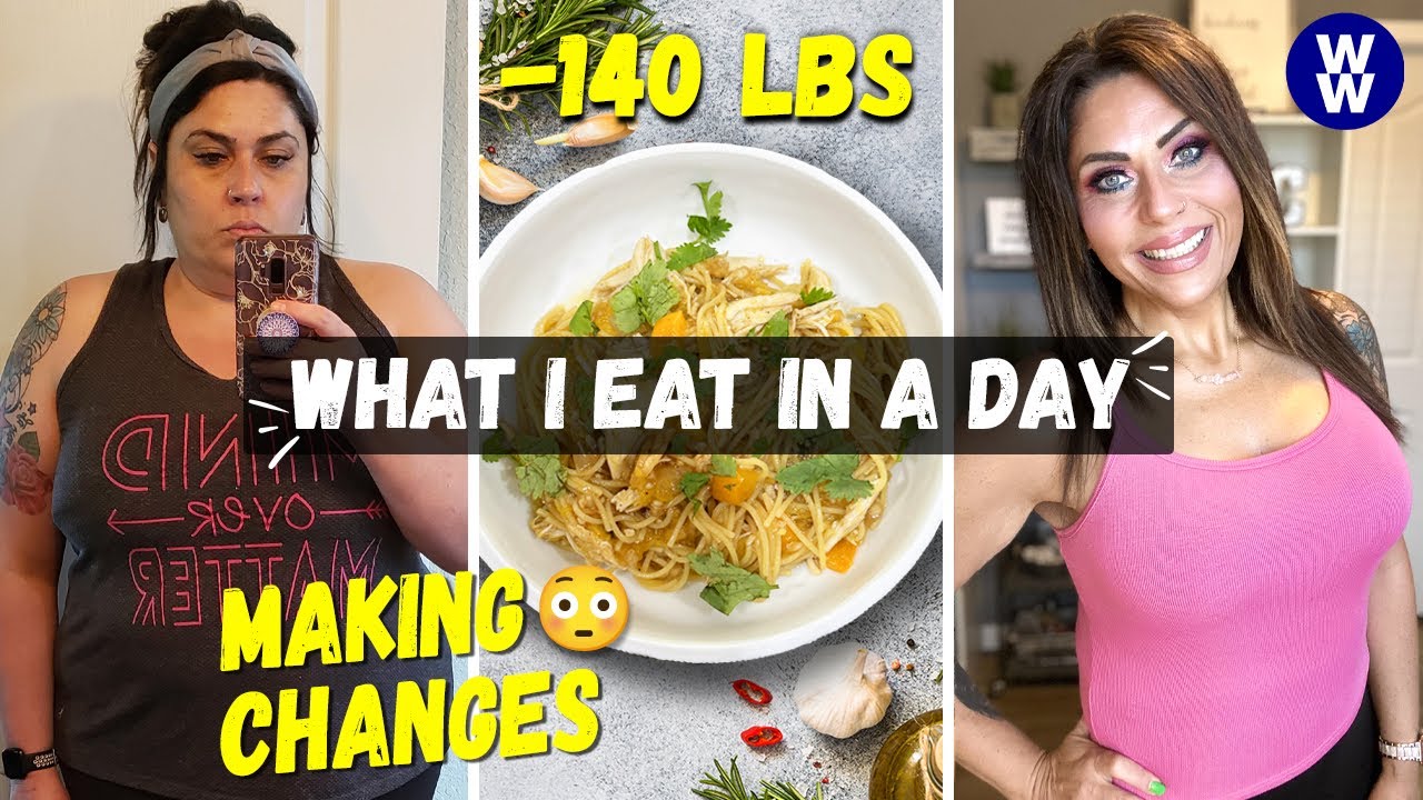 WHAT I EAT IN A DAY ON WW TO LOSE 140 POUNDS - CHANGES ARE COMING..... MANGO CHICKEN PASTA!