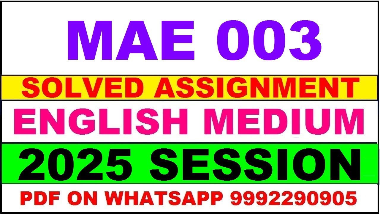 mae 3 solved assignment 2025 | mae 3 solved assignment in english 2025 | mae 3 2024-25