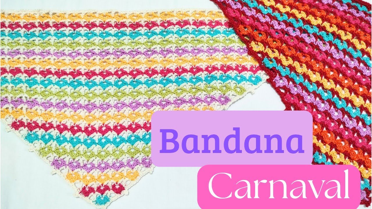 Bandana Crochê Carnaval - Fácil, Leve e Colorida - Passo a passo completo