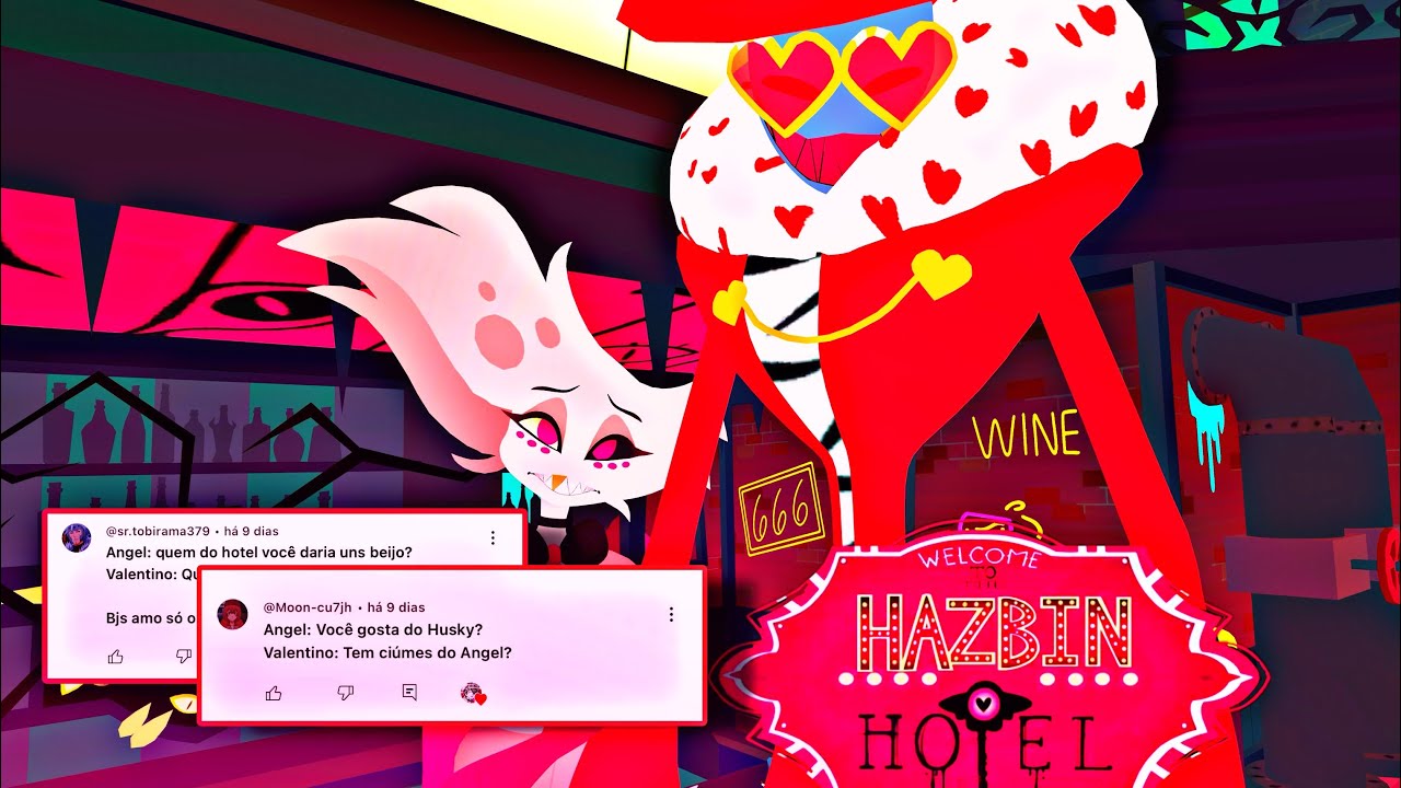 VRCHAT HAZBIN HOTEL - VALENTINO E ANGEL DUST RESPONDEM SUAS PERGUNTAS!