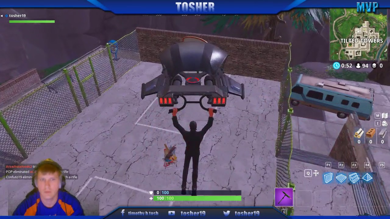 Tosher.0 playing Fortnite Ninja Style