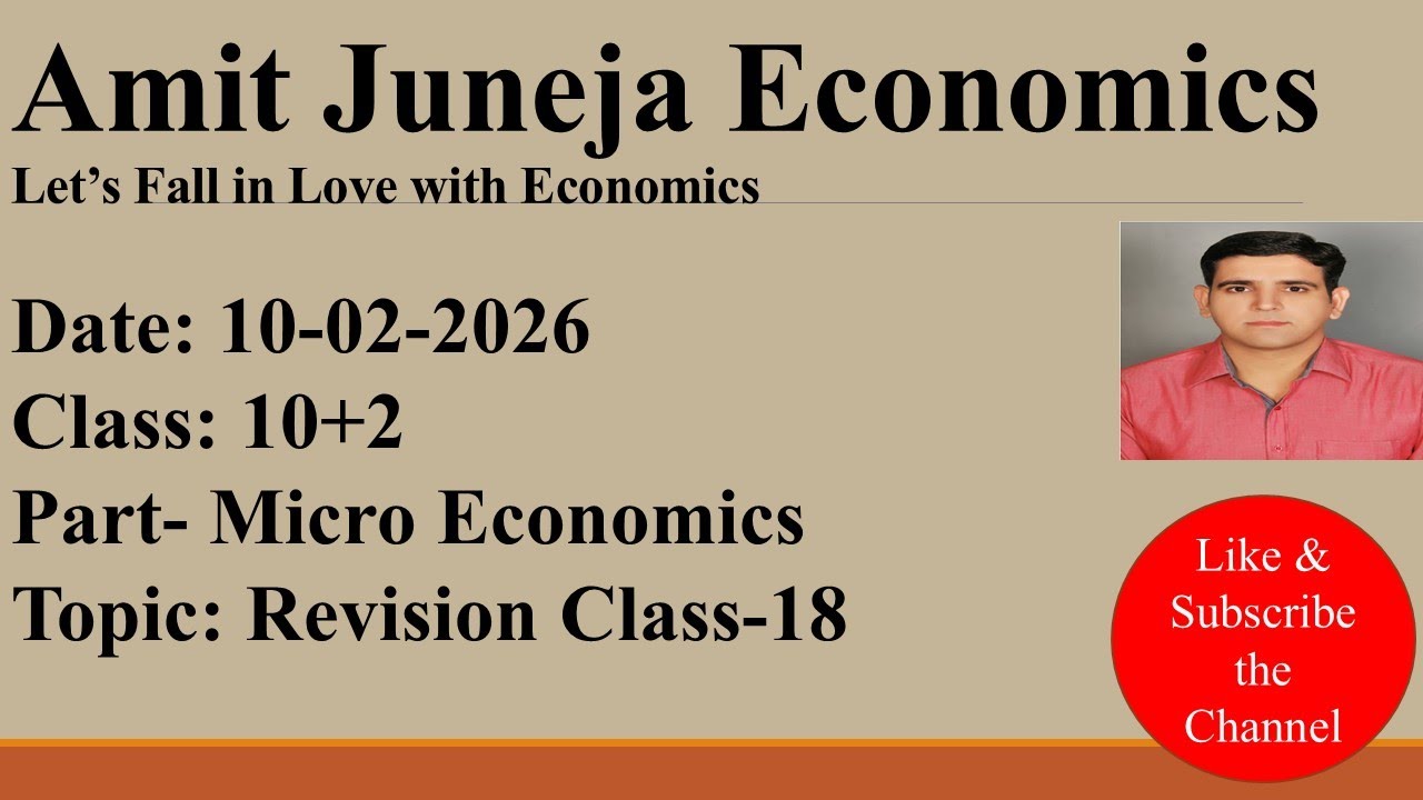 Revision Class-18 10+2 Economics Session: 2025-26