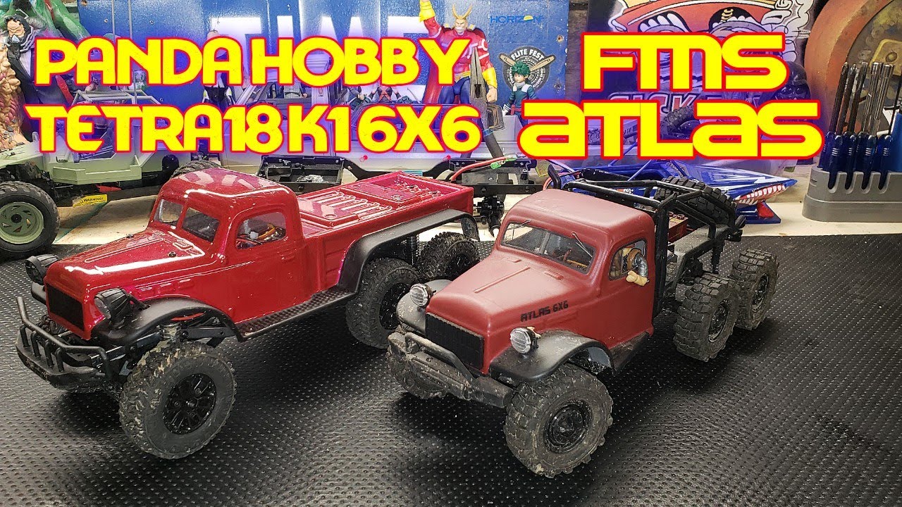 FMS Atlas 6x6 and Panda Hobby Tetra18 K1 6x6 side by side comparison