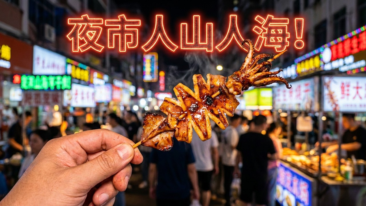 晚上8點的中國南方小吃街有多熱鬧？跟著鏡頭一探究竟！(What's a food street in Southern China like at 8 PM?)
