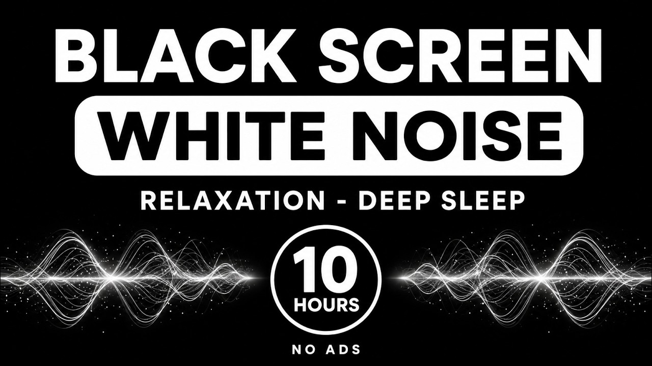 White Noise Black Screen No Ads | Gentle Sound for Sleep, Meditation, Focus, and Stress Relief