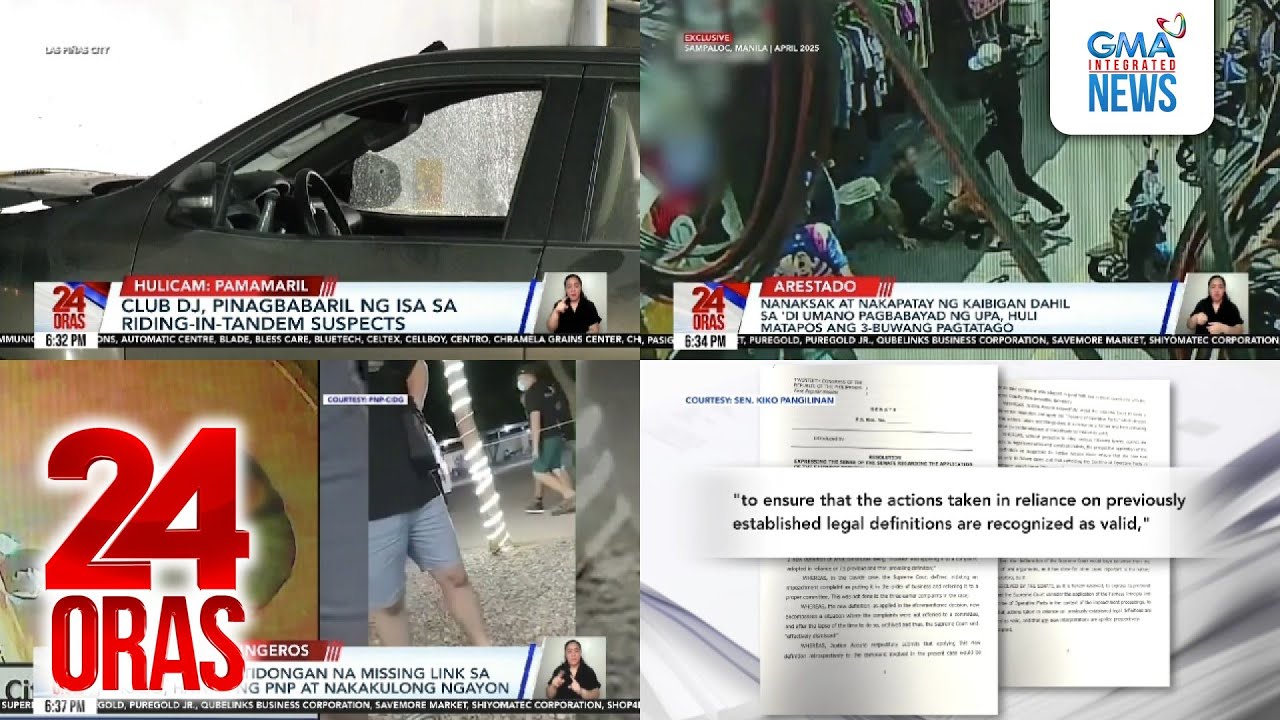 24 Oras: (Part 1) Club DJ, pinagbabaril ng isa sa riding-in-tandem suspects; 2 kapatid ni..., atbp.
